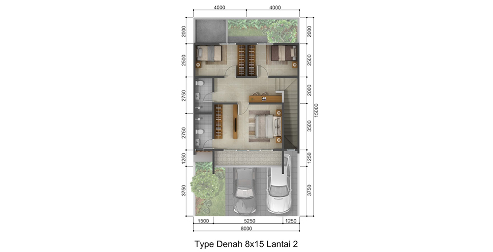 Tipe Cedar Wood @ Cluster Dammara